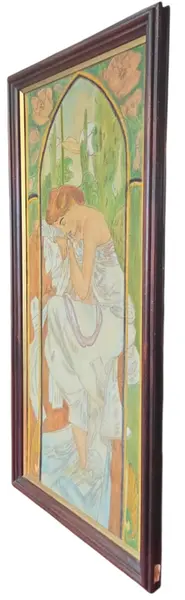 Foto de um(a) Quadro feminino, da categoria de Pinturas. Mostrado de uma perspectiva diferente. Vendido no marketplace Trésors.