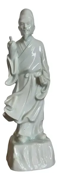 Foto de um(a) Antiga Escultura Porcelana Chinesa Sábio Blanc De Chine, da categoria de Escultura. ~ Blanc de Chine ~Antiga escultura chinesa representando sábio oriental. Porcelana branca vitrificada de ótima qualidade,... Vendido no marketplace Trésors.