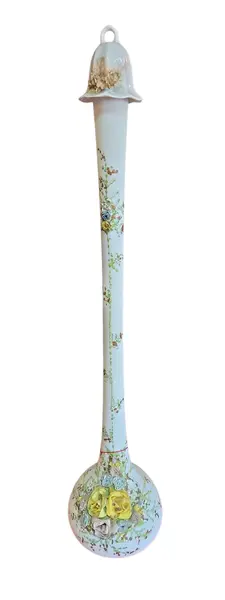 Foto de um(a) Vaso Solifleur de Vidro Fosco Opalino com Relevo Floral e Esmalte - Sino, da categoria de Vasos. Magnífico vaso solifleur (para uma única flor) em vidro fosco opalino (satinê), uma peça de arte refinada e cheia de... Vendido no marketplace Trésors.