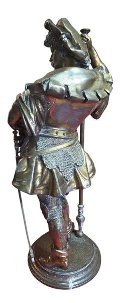 Foto de um(a) Guerreiro Escultura Francesa do Século XIX - Petit Bronze, da categoria de Escultura. originária da França do século XIX. A peça representa a figura imponente de um guerreiro, rica em detalhes e com excelente... Mostrado de uma perspectiva diferente. Vendido no marketplace Trésors.