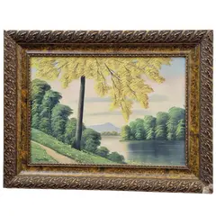 Foto de um(a) Pintura Óleo Sobre Tela de Jansen Filho Representando Natureza, da categoria de Pinturas. Quadro Jansen Filho - Óleo sobre tela , moldura em madeira. Vendido no marketplace Trésors.