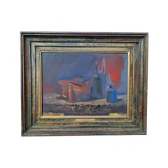 Foto de um(a) O Violão - OST - Celso Coppio 1984, da categoria de Pinturas. Pintura em óleo sob tela, do artista CELSO COPPIO, ano 1984. Mede 30x40cm e 45x55cm.Acompanha certificado de autenticidade. Vendido no marketplace Trésors.