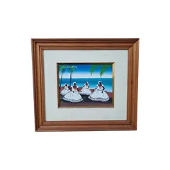 Foto de um(a) Baianas - OST - Thereza 1984 (arte Naif), da categoria de Pinturas. Pintura óleo sob tela, artista THEREZA, ano 1984. Retrato baianas. Mede 20x24cm e 40x45cm. Apresenta um risco na parte... Vendido no marketplace Trésors.