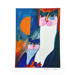 Foto de um(a) 2 Gatos 48 x 35 cm (PM) - Aldemir Martins, da categoria de Serigrafia. Serigrafia original póstuma do artista Aldemir Martins. Dimensões: Altura: 48 cm Largura: 35 cm Breve biografia do artista:... Vendido no marketplace Trésors.