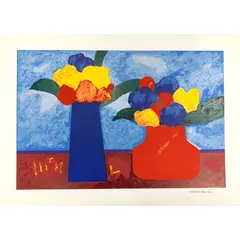 Foto de um(a) 2 Vasos de Flores Azul e Vermelho 50 x 70 cm (PM) - Aldemir Martins, da categoria de Serigrafia. Serigrafia original póstuma do artista Aldemir Martins. Dimensões: Altura: 50 cm Largura: 70 cm Breve biografia do artista:... Vendido no marketplace Trésors.