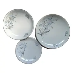 Foto de um(a) Antigo jogo de 18 pratos em Porcelana Real - Floral Decor 60s, da categoria de Jogos de pratos. Lindo Jogo de Pratos em Porcelana Composto por 6 Pratos Rasos, 6 Fundos e 6 de Sobremesa. Tradicional Fábrica Nacional de... Vendido no marketplace Trésors.