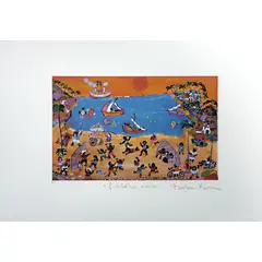 Foto de um(a) FUTEBOL NA PRAIA (50x35 cm) - Bárbara Xumaia, da categoria de Serigrafia. Serigrafia original póstuma do artista Bárbara Xumaia. Dimensões: Altura: 82 cm Largura: 70 cm Breve biografia do artista:... Vendido no marketplace Trésors.