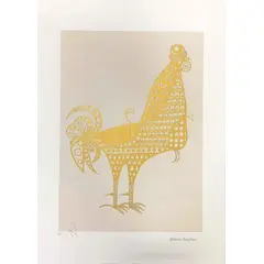 Foto de um(a) Galo renda Dourado 50 x 35 cm (PM) - Aldemir Martins, da categoria de Serigrafia. Serigrafia original póstuma do artista Aldemir Martins. Dimensões: Altura: 50 cm Largura: 35 cm Breve biografia do artista:... Vendido no marketplace Trésors.