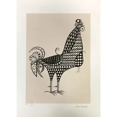Foto de um(a) Galo renda Preto 70 x50cm (PM) - Aldemir Martins, da categoria de Serigrafia. Serigrafia original póstuma do artista Aldemir Martins. Dimensões: Altura: 50 cm Largura: 70 cm Breve biografia do artista:... Vendido no marketplace Trésors.