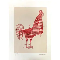Foto de um(a) Galo renda Vermelho 50 x 35cm (PM) - Aldemir Martins, da categoria de Serigrafia. Serigrafia original póstuma do artista Aldemir Martins. Dimensões: Altura: 50 cm Largura: 35 cm Breve biografia do artista:... Vendido no marketplace Trésors.