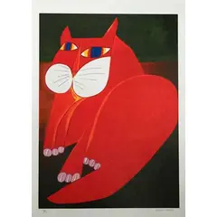 Foto de um(a) Gato Grande Vermelho 100 x 70 cm (PM) - Aldemir Martins, da categoria de Serigrafia. Serigrafia original póstuma do artista Aldemir Martins. Dimensões: Altura: 100 cm Largura: 70 cm Breve biografia do artista:... Vendido no marketplace Trésors.
