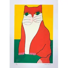 Foto de um(a) Gato Vermelho 70 x 50 cm (PM) - Aldemir Martins, da categoria de Serigrafia. Serigrafia original póstuma do artista Aldemir Martins. Dimensões: Altura: 70 cm Largura: 50 cm Breve biografia do artista:... Vendido no marketplace Trésors.