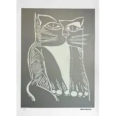 Foto de um(a) Gato Xilo Prata (70 X 50 cm) (PM) - Aldemir Martins, da categoria de Serigrafia. Serigrafia original póstuma do artista Aldemir Martins. Dimensões: Altura: 70 cm Largura: 50 cm Breve biografia do artista:... Vendido no marketplace Trésors.