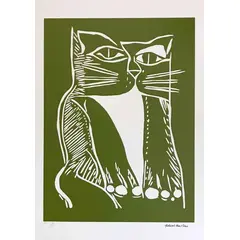 Foto de um(a) Gato Xilo Verde (70 X 50 cm) (PM) - Aldemir Martins, da categoria de Serigrafia. Serigrafia original póstuma do artista Aldemir Martins. Dimensões: Altura: 70 cm Largura: 50 cm Breve biografia do artista:... Vendido no marketplace Trésors.
