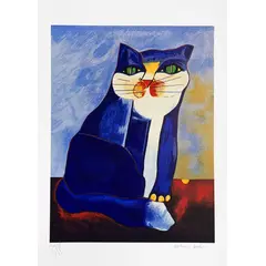 Foto de um(a) Gato Azul 70 x 50 cm (PM) - Aldemir Martins, da categoria de Serigrafia. Serigrafia original póstuma do artista Aldemir Martins. Dimensões: Altura: 70 cm Largura: 50 cm Breve biografia do artista:... Vendido no marketplace Trésors.