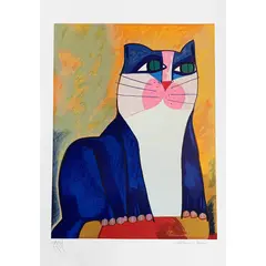 Foto de um(a) Gato Azul Rose Face 70 x 50 cm (PM) - Aldemir Martins, da categoria de Serigrafia. Serigrafia original póstuma do artista Aldemir Martins. Dimensões: Altura: 70 cm Largura: 50 cm Breve biografia do artista:... Vendido no marketplace Trésors.