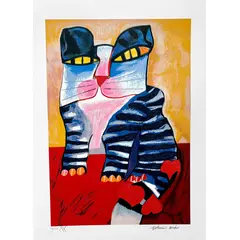 Foto de um(a) Gato Coração 70 x 50 cm (PM) - Aldemir Martins, da categoria de Serigrafia. Serigrafia original póstuma do artista Aldemir Martins. Dimensões: Altura: 70 cm Largura: 50 cm Breve biografia do artista:... Vendido no marketplace Trésors.