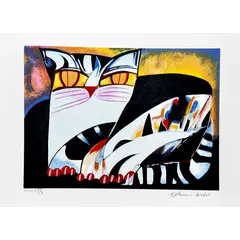 Foto de um(a) Gato Branco Listrado 35 x 50 cm (PM) - Aldemir Martins, da categoria de Serigrafia. Serigrafia original póstuma do artista Aldemir Martins. Dimensões: Altura: 35 cm Largura: 50 cm Breve biografia do artista:... Vendido no marketplace Trésors.