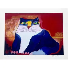Foto de um(a) Gato Redbackground 50 x 65 cm (PM) - Aldemir Martins, da categoria de Serigrafia. Serigrafia original póstuma do artista Aldemir Martins. Dimensões: Altura: 50 cm Largura: 65 cm Breve biografia do artista:... Vendido no marketplace Trésors.