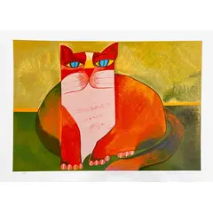 Foto de um(a) Gato Laranja Vermelho 50 x 70 cm (PM) - Aldemir Martins, da categoria de Serigrafia. Serigrafia original póstuma do artista Aldemir Martins. Dimensões: Altura: 50 cm Largura: 70 cm Breve biografia do artista:... Vendido no marketplace Trésors.