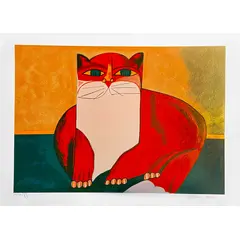 Foto de um(a) Gato Vermelho 50 x 70 cm (PM) - Aldemir Martins, da categoria de Serigrafia. Serigrafia original póstuma do artista Aldemir Martins. Dimensões: Altura: 50 cm Largura: 70 cm Breve biografia do artista:... Vendido no marketplace Trésors.