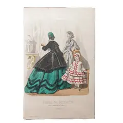 Foto de um(a) Gravura século XIX pintada à mão - Journal Des Demoiselles IV, da categoria de Impressões. Antiga Gravura em Prensa e Pintada à Mão. Compêndio da publicidade francesa de moda "Journal Des Demoiselles", Século XIX... Vendido no marketplace Trésors.