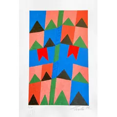 Foto de um(a) BANDEIRINHAS SALMÃO,AZUL 50 X 35 CM - ZiFacella, da categoria de Serigrafia. Serigrafia original póstuma do artista ZiFacella. Dimensões: Altura: 50 cm Largura: 35 cm Breve biografia do artista:... Vendido no marketplace Trésors.