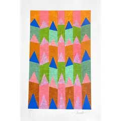 Foto de um(a) BANDEIRINHAS LARANJA, VERDE, AZUL 50 X 35 CM - ZiFacella, da categoria de Serigrafia. Serigrafia original póstuma do artista ZiFacella. Dimensões: Altura: 50 cm Largura: 35 cm Breve biografia do artista:... Vendido no marketplace Trésors.