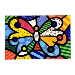 Foto de um(a) BUTTERFLY II - Romero Britto, da categoria de Serigrafia. Serigrafia original póstuma do artista Romero Britto. Dimensões: Altura: 50 cm Largura: 70 cm Breve biografia do artista:... Vendido no marketplace Trésors.