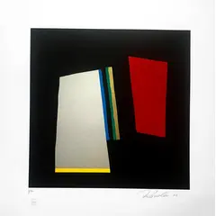 Foto de um(a) DR Silver Red 2022 (70 x 70 cm) - Rosolen, da categoria de Serigrafia. Serigrafia original póstuma do artista Rosolen. Dimensões: Altura: 70 cm Largura: 70 cm Breve biografia do artista: Décio... Vendido no marketplace Trésors.