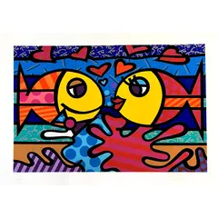 Foto de um(a) DEEPLY IN LOVE - Romero Britto, da categoria de Serigrafia. Serigrafia original póstuma do artista Romero Britto. Dimensões: Altura: 50 cm Largura: 70 cm Breve biografia do artista:... Vendido no marketplace Trésors.