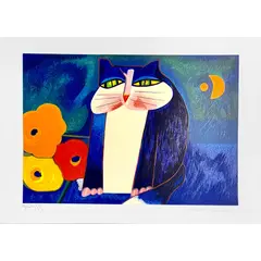 Foto de um(a) Gato, Flores e a Lua 35 x 50 cm (PM) - Aldemir Martins, da categoria de Serigrafia. Serigrafia original póstuma do artista Aldemir Martins. Dimensões:Altura: 35 cmLargura: 50 cm Breve biografia do... Vendido no marketplace Trésors.