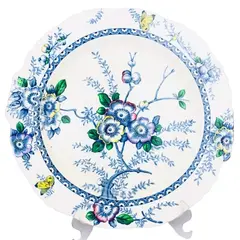Foto de um(a) Imponente prato em louça inglesa, da categoria de Pratos Decorativos. Grande prato ornamental em louça inglesa do começo do século XX da manufatura ALFRED MEAKIN. Decoração floral. Predominância... Vendido no marketplace Trésors.