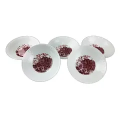 Foto de um(a) Conjunto para sobremesa porcelana real, da categoria de Jogos de pratos. Conjunto para sobremesa em porcelana branca da manufatura REAL BRASIL decorada ao centro com cena de castelo na tonalidade... Vendido no marketplace Trésors.