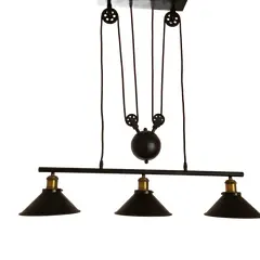 Foto de um(a) Lustre com Pêndulo Articulado Três Luzes, da categoria de Lustres. Compre o lustre com pêndulo articulado e brilhe com elegância em qualquer ambiente! Este modelo apresenta três lâmpadas que... Vendido no marketplace Trésors.