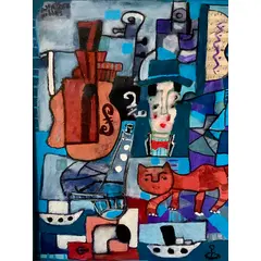 Foto de um(a) quadro Asfaduroff Nibbes, Composição, da categoria de Pinturas. Composição,AST,ASCE,82x70. Vendido no marketplace Trésors.