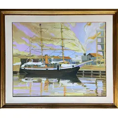 Foto de um(a) oléo sobre tela - tema náutico - Máximo la Malta, da categoria de Pinturas. belíssimo e grande quadro com tema náutico, óleo sobre tela - corbeta em la bocaartista: máximo la maltamedidas: sem moldura... Vendido no marketplace Trésors.