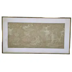 Foto de um(a) Quadro Gobelin de cena campestre - 120 x 64 cm, da categoria de Arte têxtil. Gobelin com moldura em madeira, cena campestre dimensões: 120cm L x 64cm A. Vendido no marketplace Trésors.