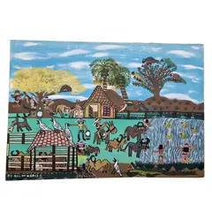 Foto de um(a) Quadro Naif 70 x 100 cm - OST - Beraldo, da categoria de Pinturas. O.S.T Assinatura no canto da tela, Beberaldo dimensões: 70m a x 100cm l. Vendido no marketplace Trésors.