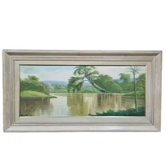 Foto de um(a) Quadro Baccan 70A x 100L cm - Òleo sobre eucatex, 1990, da categoria de Pinturas. Artista renomado na região de Bauru-SP. Òleo sobre eucatex, 1990 dimensões: 70cmA x 100cmL. Vendido no marketplace Trésors.