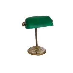 Foto de um(a) Luminária de mesa modelo Banker, da categoria de Abajures. Antiga luminária de mesa modelo BANKER para ambientes de leitura, escritório ou decoração com cúpula em vidro verde.... Vendido no marketplace Trésors.