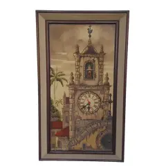 Foto de um(a) Quadro com relógio, da categoria de Pinturas. Belíssimo quadro em alto relevo com relógio (funcionando). Medidas: altura 96 cm x largura 57 cm. Vendido no marketplace Trésors.