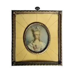 Foto de um(a) Antiga Pintura Retrato Miniatura Sobre Marfim, Dama Vitoriana, Séc XIX/XX, da categoria de Pinturas. Antiga Pintura de Retrato em Miniatura. Peça Européia, período transicional século XIX/XX (1890-1920). Pintura sobre placa... Vendido no marketplace Trésors.