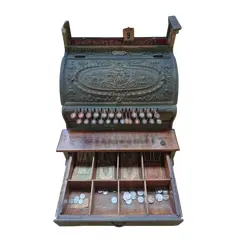 Foto de um(a) Caixa Registradora da marca National do Início do Séc. XX, da categoria de Outros colecionáveis. Belíssima caixa registradora mecânica da National Cash Register (NCR), fabricada no ano de 1910 em Dayton, Ohio, modelo... Vendido no marketplace Trésors.