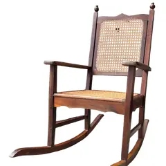 Foto de um(a) Cadeira de Balanço Colonial, da categoria de Bancos. Clássica cadeira de balanço colonial em imbuia e palhinha natural! Excelente estado de conservação!. Vendido no marketplace Trésors.