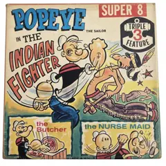 Foto de um(a) Filme Super 8 Popeye Indian Fighter, da categoria de Projetores. Filmes Super 8 americanos, originais de época, destinados a projeção e coleção. Peças que representam um importante capítulo... Vendido no marketplace Trésors.