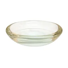 Foto de um(a) Centro de mesa em murano, da categoria de Centro de mesa. Pequeno centro de mesa contemporâneo em murano na tonalidade translúcida e centro na cor branca. Medidas A 5,5cm x D 16cm. Vendido no marketplace Trésors.