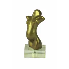 Foto de um(a) Escultura de dorso feminino em bronze, da categoria de Escultura. Escultura não assinada de dorso feminino em bronze sobre base quadrada de acrílico translúcido. Peça expressiva e de linhas... Vendido no marketplace Trésors.
