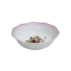 Foto de um(a) Bowl redondo em porcelana branca, da categoria de Travessas e tigelas. Bowl redondo em porcelana branca, com borda levemente octogonal e detalhes em relevo na parte superior. ( Possivelmente... Vendido no marketplace Trésors.