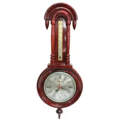 Foto de um(a) Relógio De Parede Com Termômetro Vermelho, da categoria de Relógios de parede. Relógio de parede da manufatura MODEARTE movimentação a quartzo em caixa de madeira nobre com torneados e mostrador em metal... Vendido no marketplace Trésors.